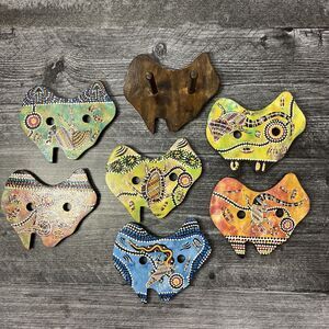 Birubi Art Australian Map Coasters Set Of 6 Handpainted (OP)